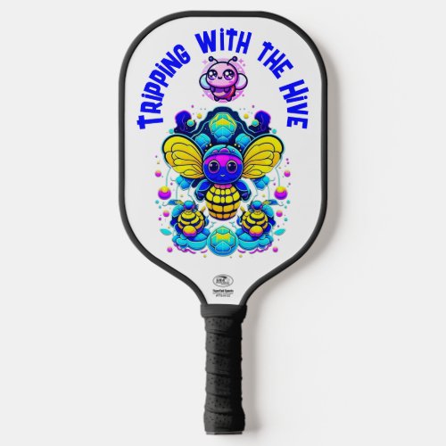 Tripping with the hive Psychedelic Bees  Pickleball Paddle