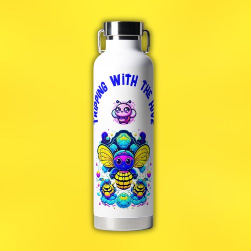 Tripping with the hive Psychedelic Bees  Water Bottle