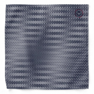 Trippy Abstract Black & White Stripes Rad Monogram Bandana