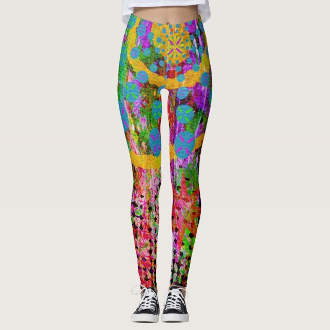 Trippy Abstract Leggings (Front)