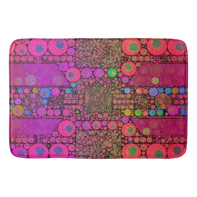 Trippy Abstract Leopard Bathroom Mat (Front)
