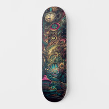 Trippy Abstract Lose Yourself In Time Skate Board