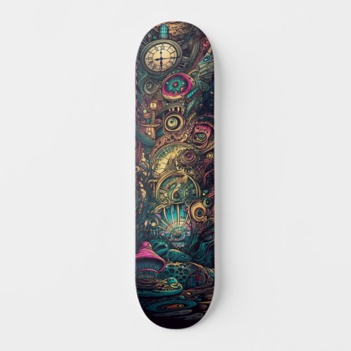 Trippy Abstract Lose Yourself In Time Skate Board