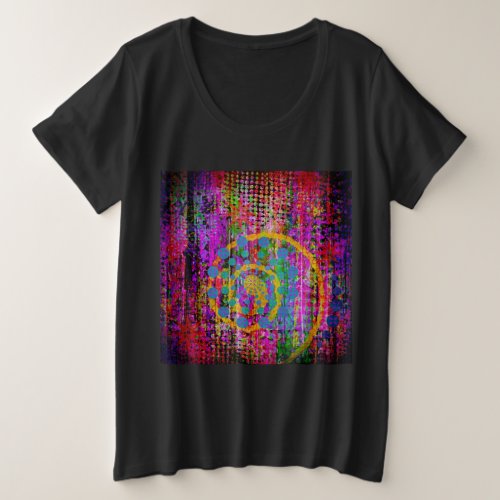 Trippy Abstract Plus Size T_Shirt