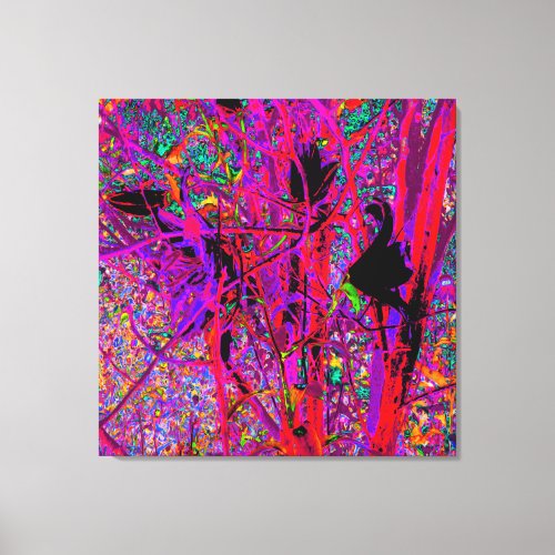 Trippy Abstract Rainbow Oriental Lily Flowers Canvas Print