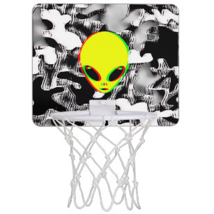 Trippy Alien Camo Mini Basketball Hoop