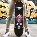 Trippy Alien Mushroom Personalized Name Skateboard<br><div class="desc">Trippy Alien Mushroom Personalized Name skateboard</div>