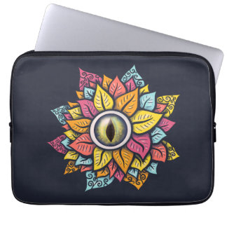 Trippy art colorful eye flower laptop sleeve