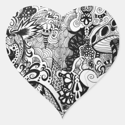 Trippy Art Design Heart Sticker | Zazzle