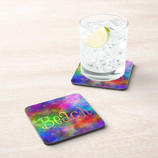 Trippy Beach Beverage Coaster (Right Side)