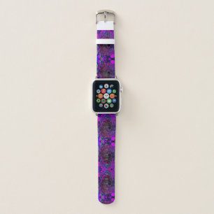 Trippy Black and Magenta Retro Liquid Swirl Apple Watch Band