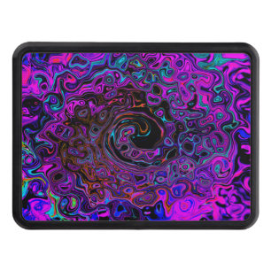 Trippy Black and Magenta Retro Liquid Swirl Hitch Cover