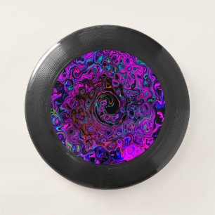 Trippy Black and Magenta Retro Liquid Swirl Wham-O Frisbee