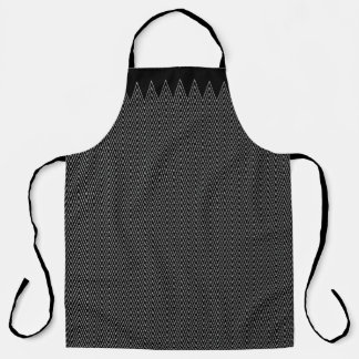 Trippy Black White Chevron Stripes Abstract Cool Apron