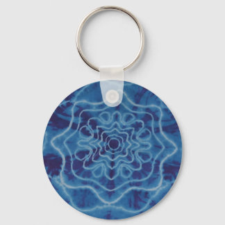 Trippy Blue Star Tie Dye Key Chain