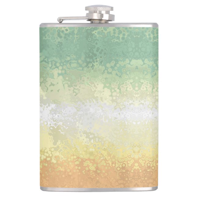 Trippy Boho Groovy Abstract Genderflor Pride Flag Flask (Front)