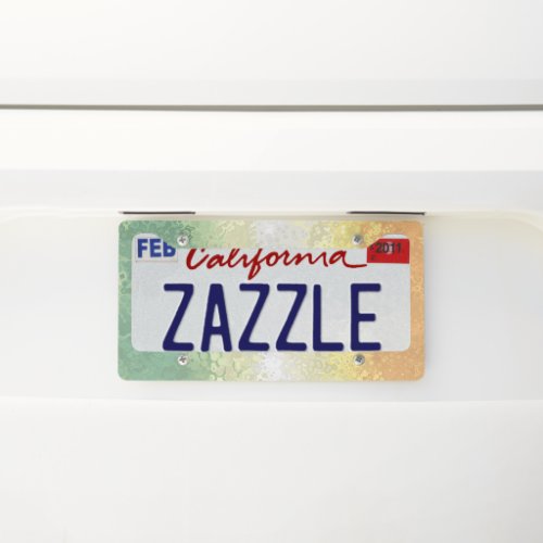 Trippy Boho Groovy Abstract Genderflor Pride Flag License Plate Frame