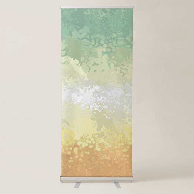 Trippy Boho Groovy Abstract Genderflor Pride Flag Retractable Banner (Front)