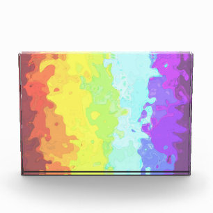 Trippy Boho Groovy Abstract Neurogender Pride Flag Acrylic Award