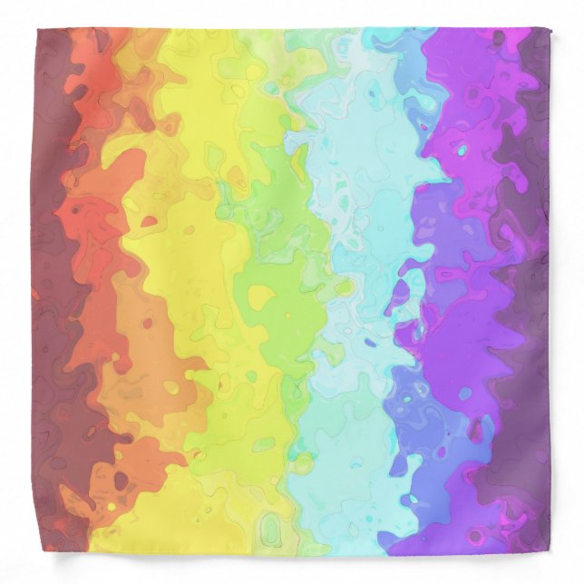 Trippy Boho Groovy Abstract Neurogender Pride Flag Bandana (Front)
