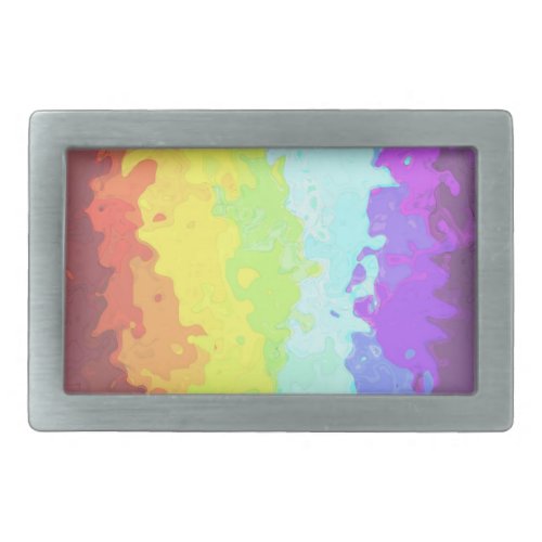 Trippy Boho Groovy Abstract Neurogender Pride Flag Belt Buckle