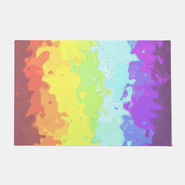 Trippy Boho Groovy Abstract Neurogender Pride Flag Doormat (Front)
