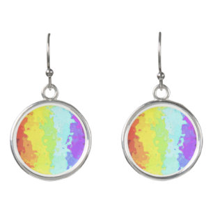 Trippy Boho Groovy Abstract Neurogender Pride Flag Earrings