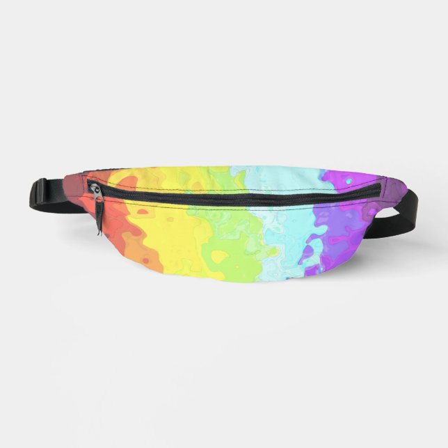 Trippy Boho Groovy Abstract Neurogender Pride Flag Fanny Pack (Front)