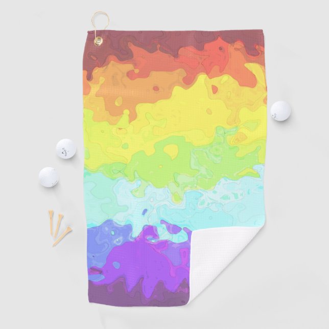 Trippy Boho Groovy Abstract Neurogender Pride Flag Golf Towel (InSitu)