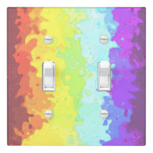 Trippy Boho Groovy Abstract Neurogender Pride Flag Light Switch Cover