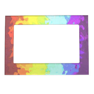 Trippy Boho Groovy Abstract Neurogender Pride Flag Magnetic Frame