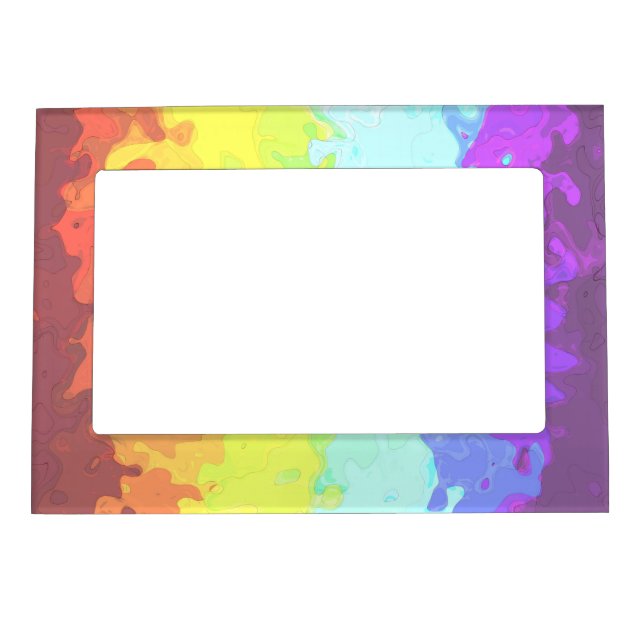 Trippy Boho Groovy Abstract Neurogender Pride Flag Magnetic Frame (Front)