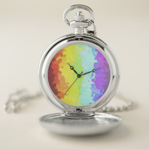 Trippy Boho Groovy Abstract Neurogender Pride Flag Pocket Watch