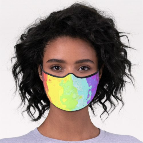 Trippy Boho Groovy Abstract Neurogender Pride Flag Premium Face Mask