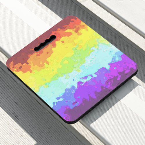 Trippy Boho Groovy Abstract Neurogender Pride Flag Seat Cushion