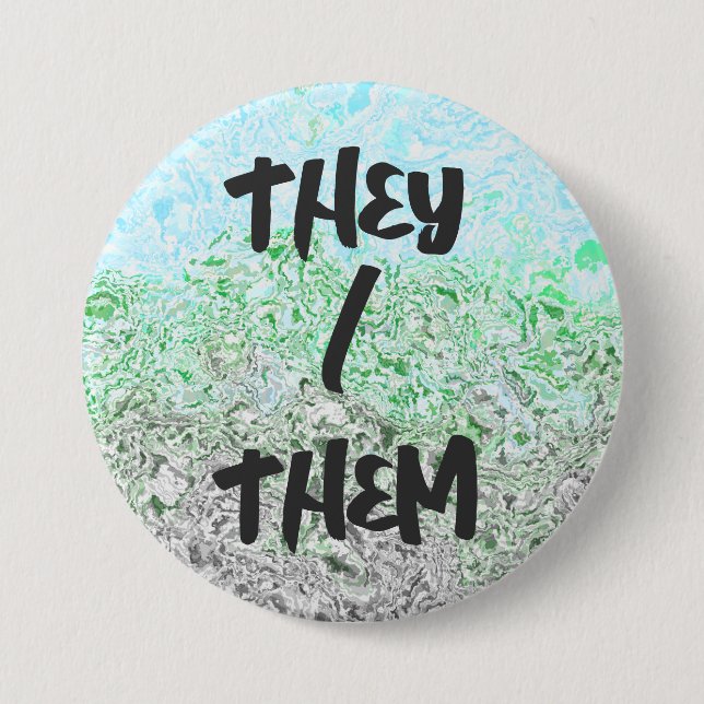 Trippy Boho Groovy Grungy Autoromantic Pride Flag Button (Front)