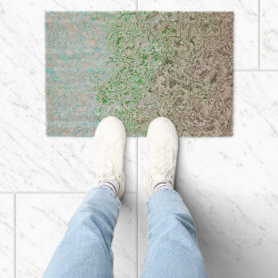 Trippy Boho Groovy Grungy Autoromantic Pride Flag Fiber Doormat