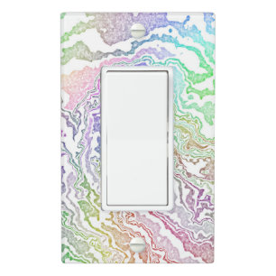 Trippy Boho Marbled Colorful Rainbow Abstract Light Switch Cover