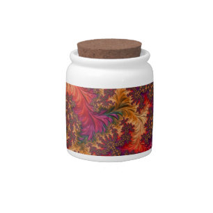 Trippy Bright Dazzling Branching Abstract Fractal Candy Jar