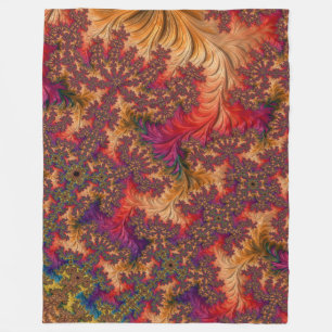 Trippy Bright Dazzling Branching Abstract Fractal Fleece Blanket