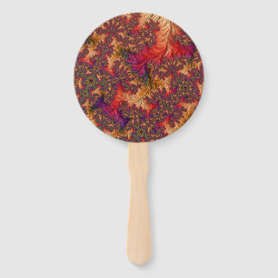 Trippy Bright Dazzling Branching Abstract Fractal Hand Fan