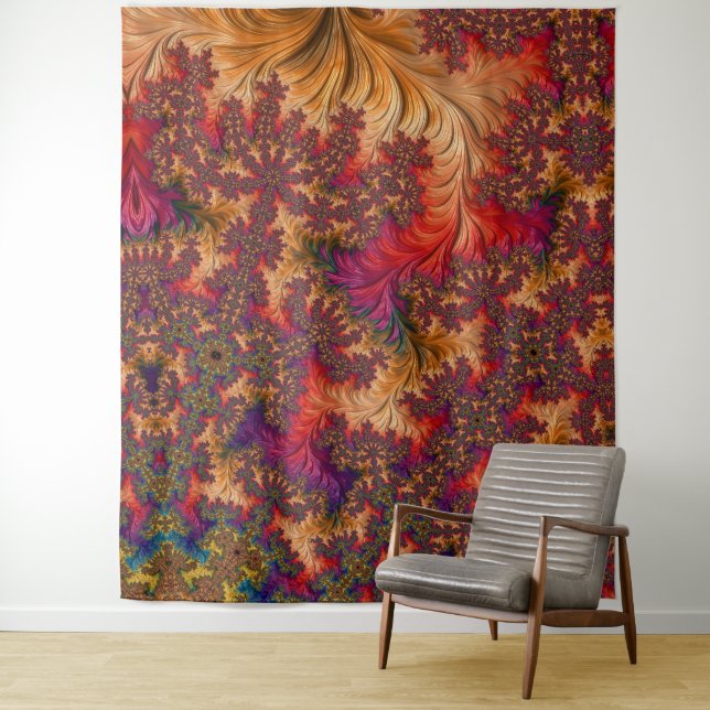 Trippy Bright Dazzling Branching Abstract Fractal Tapestry (In Situ)