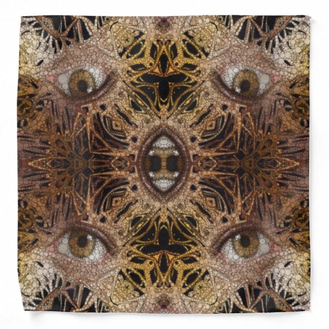 Trippy Brown Eyes Abstract Bandana (Front)