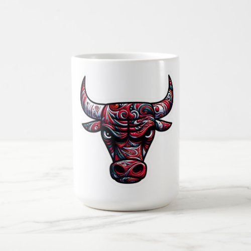 trippy bull coffee mug