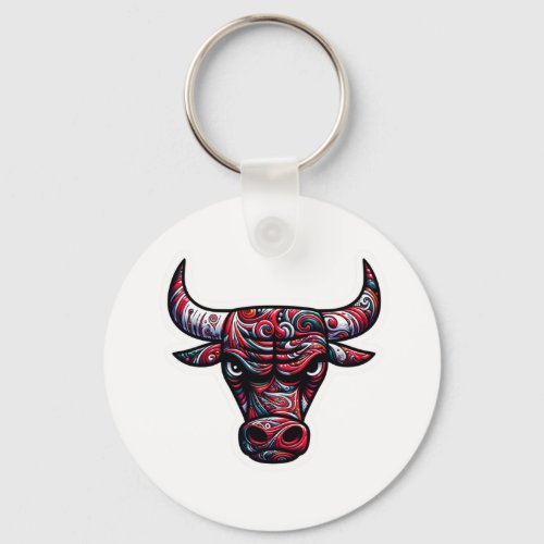 trippy bull keychain