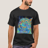 Trippy Cat Art Graphic Tshirt Cat Shirt