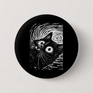 Trippy Cat Pastel Goth Gothic Grunge Alt Punk Weir Button