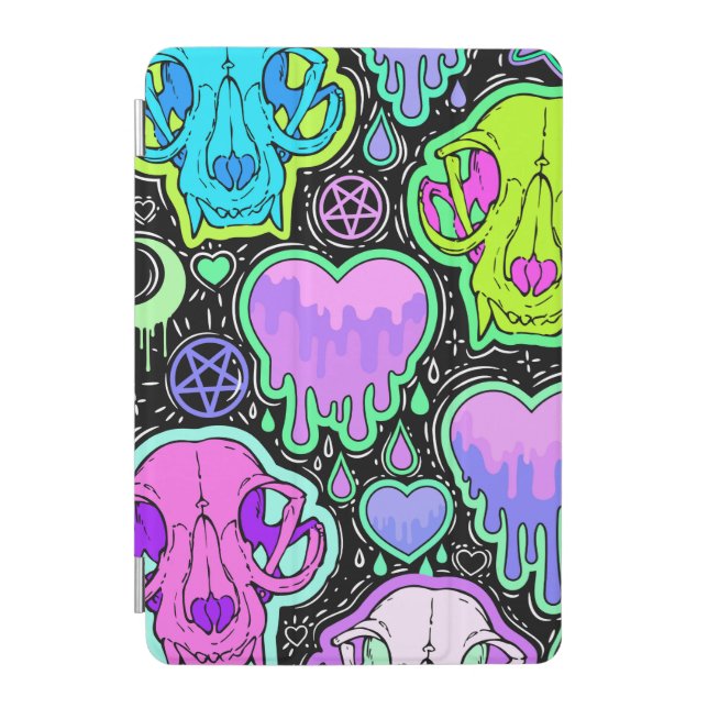 Trippy Cat Skulls iPad Mini Cover (Front)