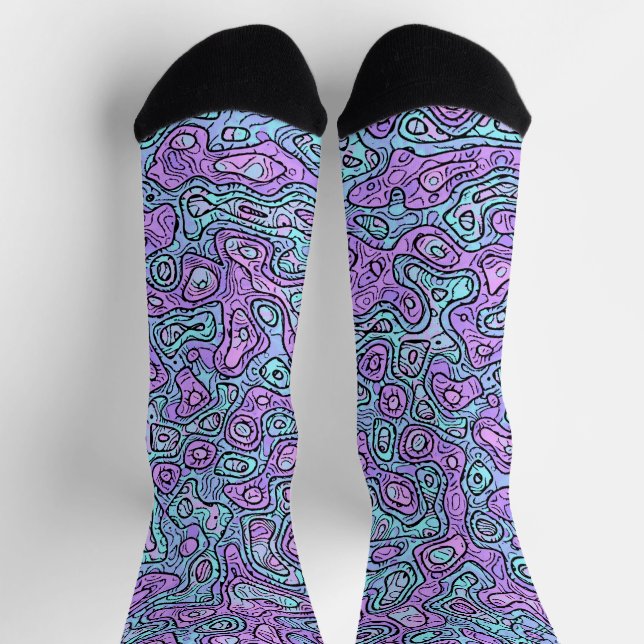 Trippy Colorful Blob Socks (Top)