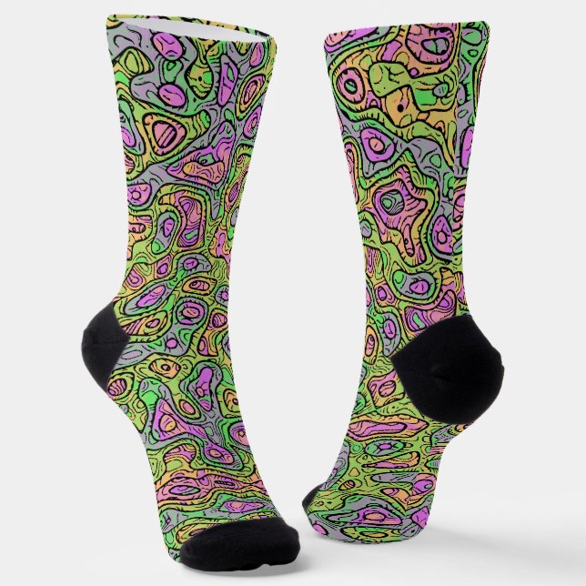 Trippy Colorful Blob Socks (Angled)